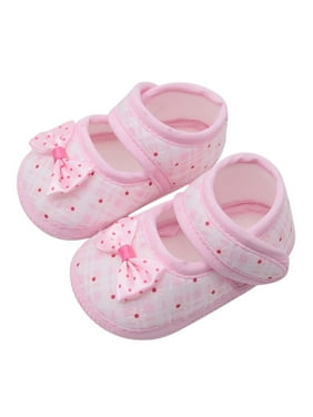 Facaily Newborn Baby Girl Shoes First Walkers Soft Soled Slipper Shoes Cradle PU Leather Walking Prewalkers